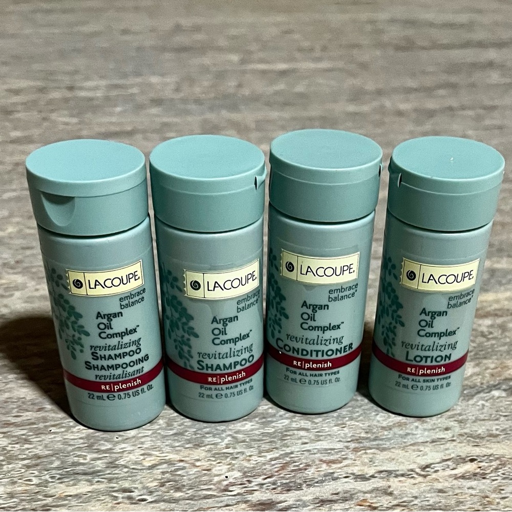La Coupe Argan Oil Shampoos, Conditioner, and Lotion Mini Travel Set
